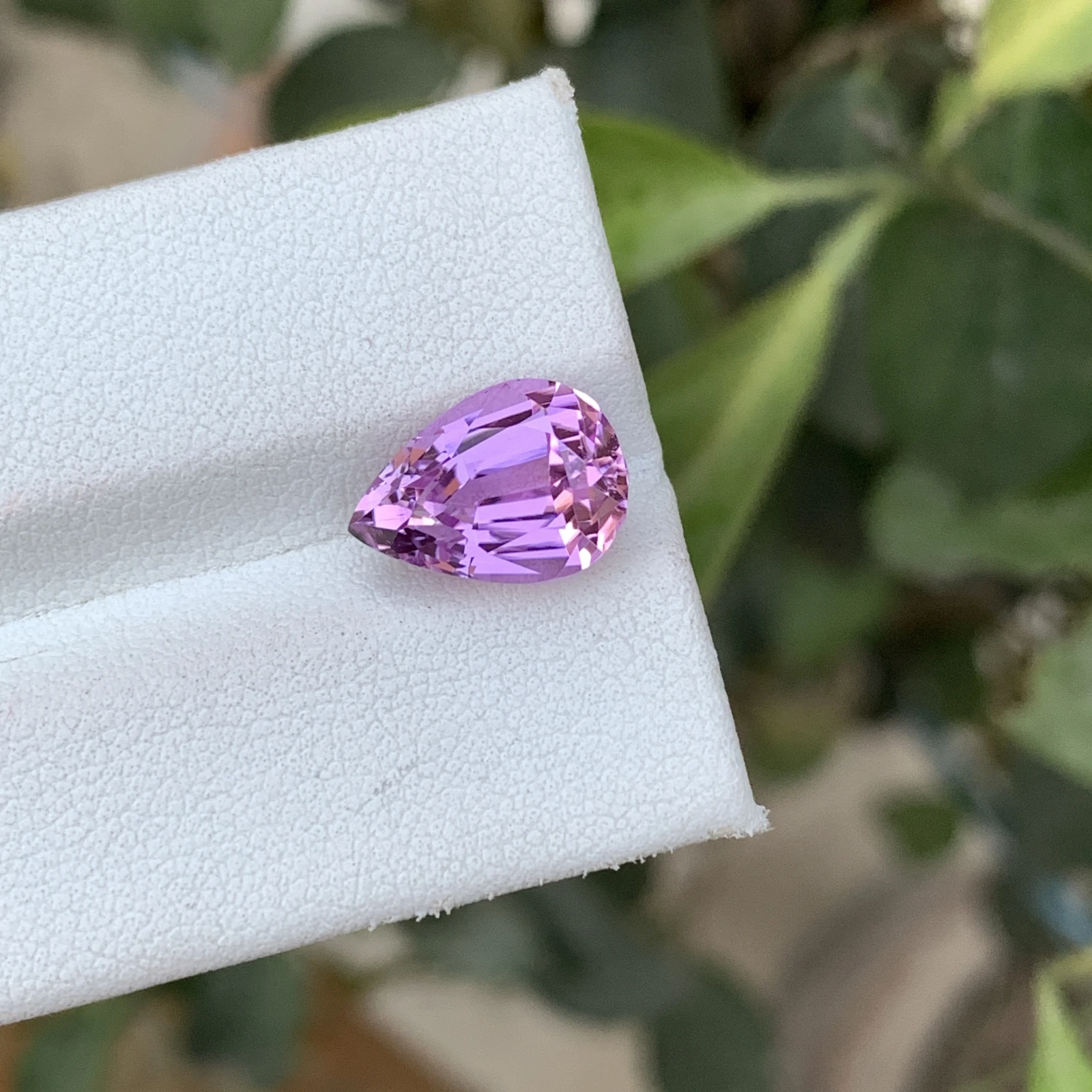 5 Carat Natural Pink Kunzite Pear Shape Loose Gemstone from Afghanistan — view 2